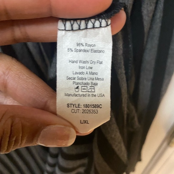 Lightheart L/XL Women Open Front Bell Sleeve Black/gray Cardigan - Picture 4 of 9